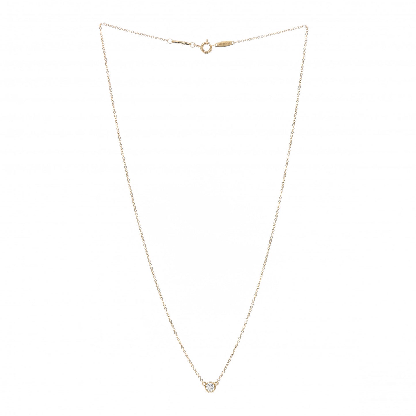 18K Yellow Gold Diamond .17ct Elsa Peretti Diamonds by the Yard Pendant Necklace