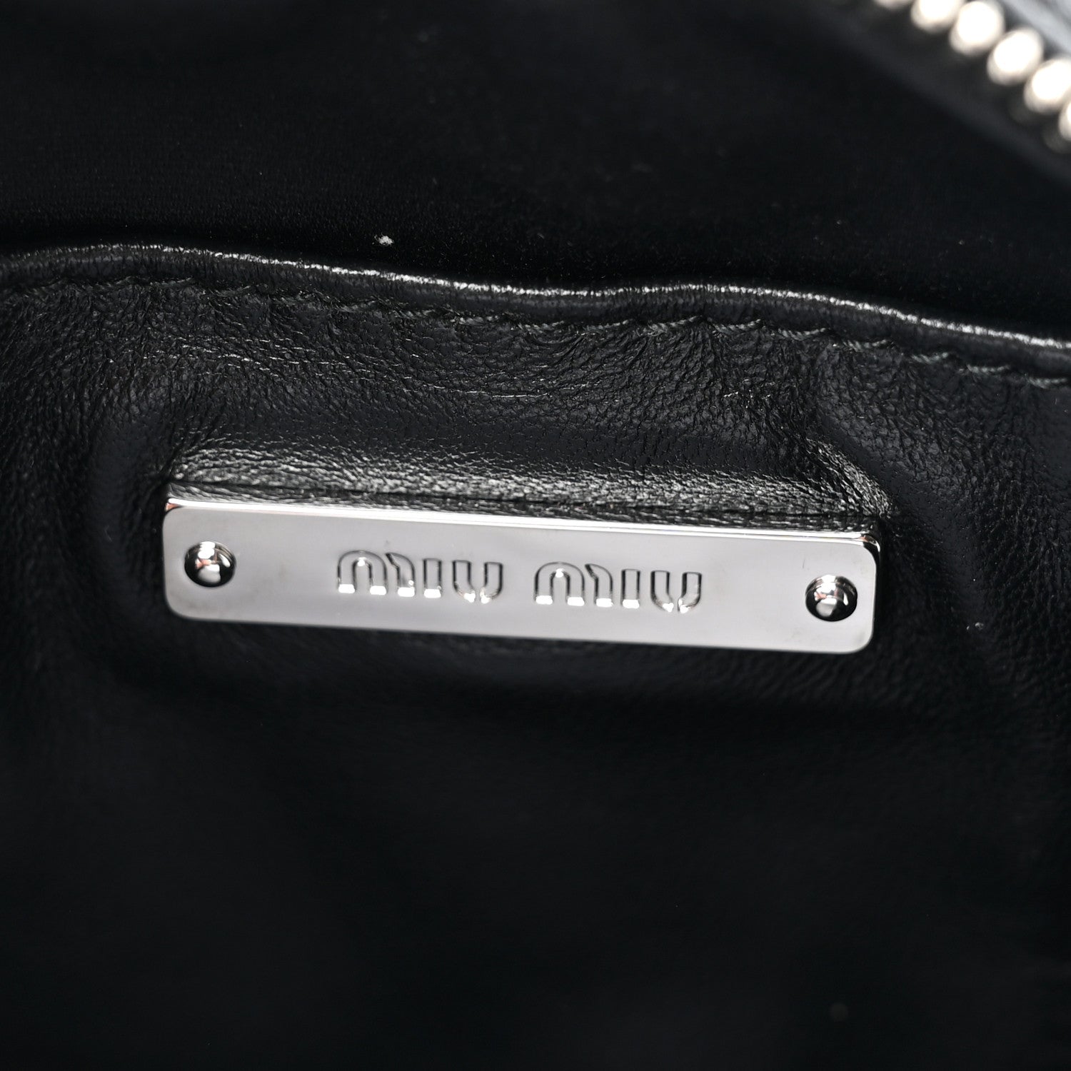 Miu Miu Nappa Matelasse Crystal Round Crossbody Bag Black 7 of 9