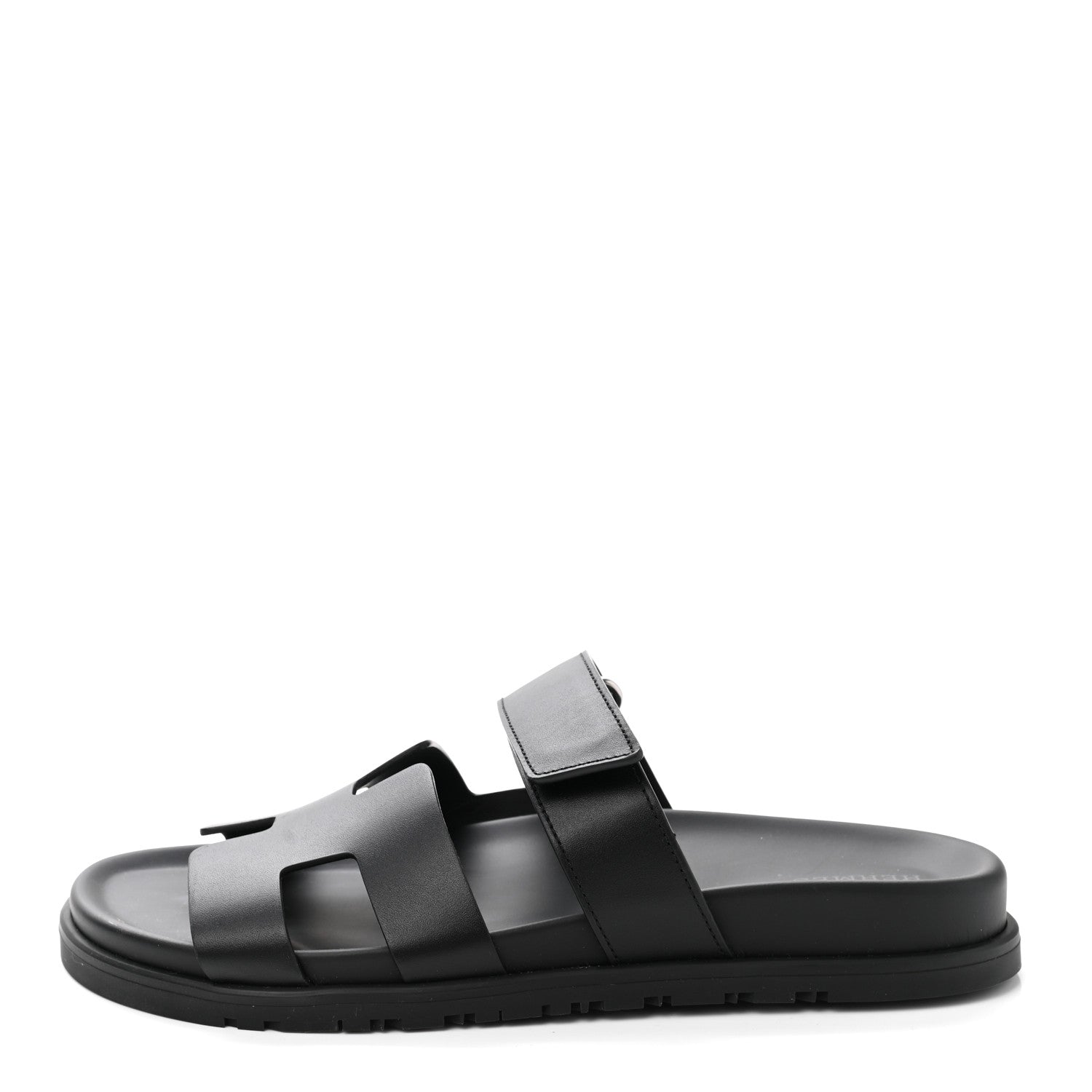 Hermes Calfskin Womens Chypre Sandals 39 Black 1 of 9