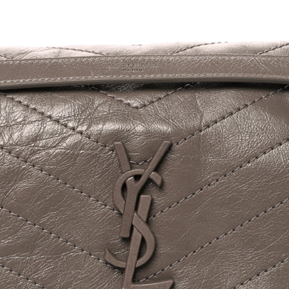 Saint Laurent Crinkled Calfskin Matelasse Monogram Medium Niki Chain Satchel Greyish Brown 7 of 10