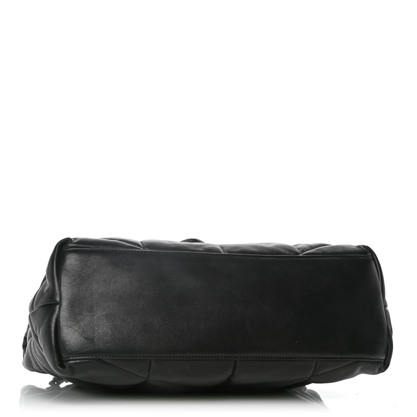 Lambskin Quilted Small Loulou Puffer Monogram Chain Satchel Black