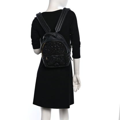 Louis Vuitton Lambskin Flower Quilted Palm Springs Backpack PM Black 3 of 9