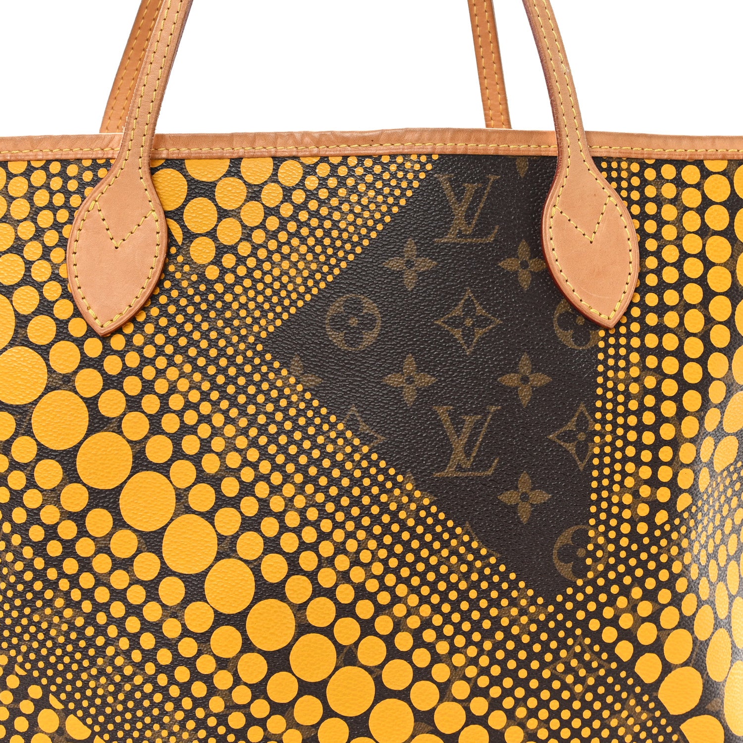 Louis Vuitton Monogram Kusama Waves Neverfull MM Yellow 8 of 10
