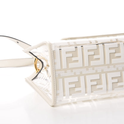 Fendi TPU FF Vitello Century Plexiglass Small Runaway Shopper Tote White 9 of 10