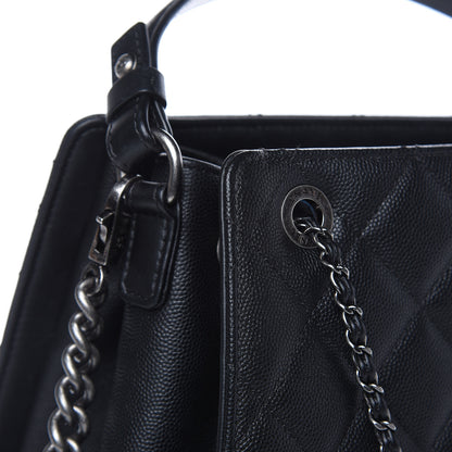 Chanel Caviar Quilted Medium CC Bucket Bag Black 10 of 13