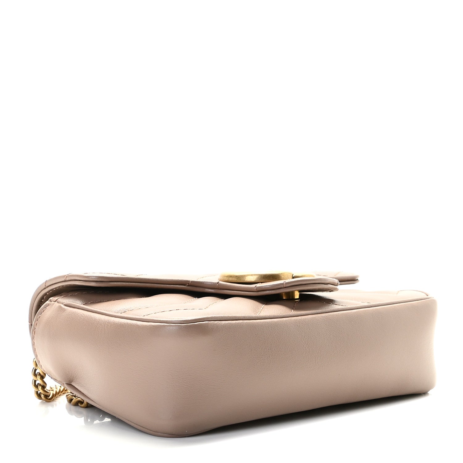 Gucci Calfskin Matelasse Super Mini GG Marmont Shoulder Bag Porcelain Rose 4 of 8