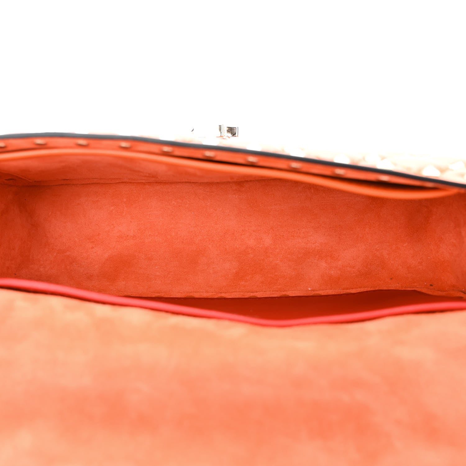 Valentino Garavani Calfskin Rockstud Spike Convertible Shoulder Bag Orange 5 of 9