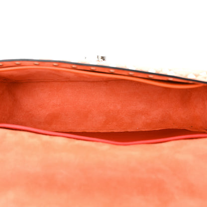 Valentino Garavani Calfskin Rockstud Spike Convertible Shoulder Bag Orange 5 of 9