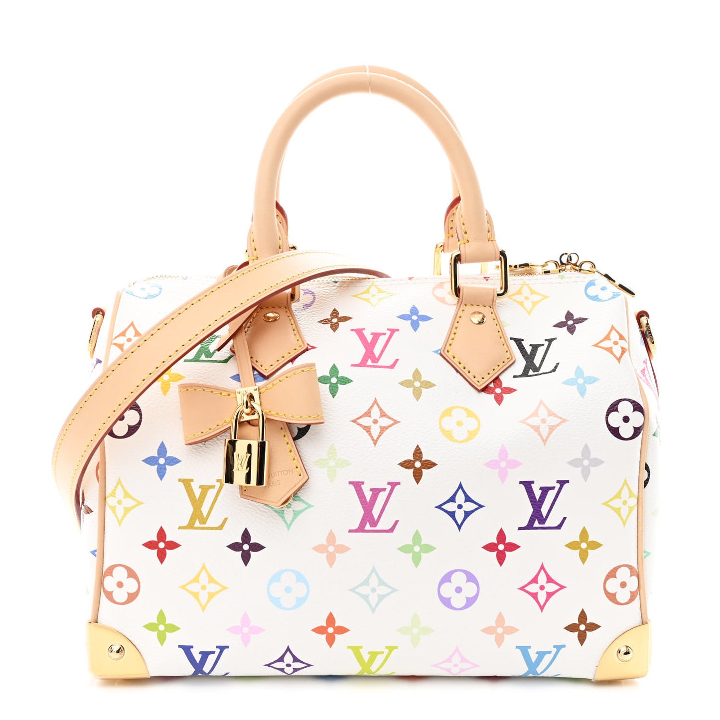 LV X TM Monogram Multicolor Speedy Bandouliere 25 White