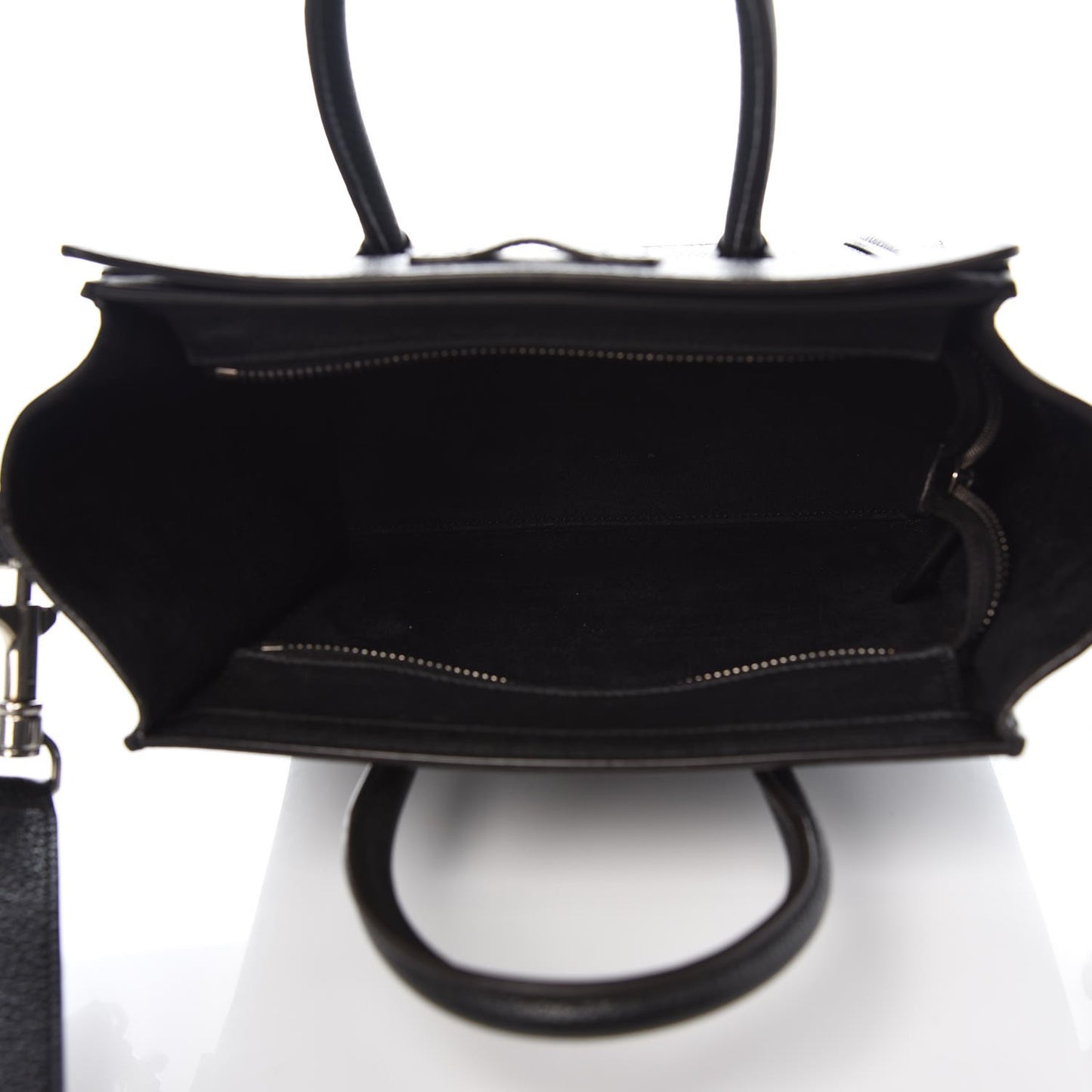 Drummed Calfskin Nano Luggage Black