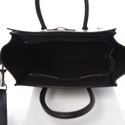 Celine Drummed Calfskin Nano Luggage Black 5 of 11