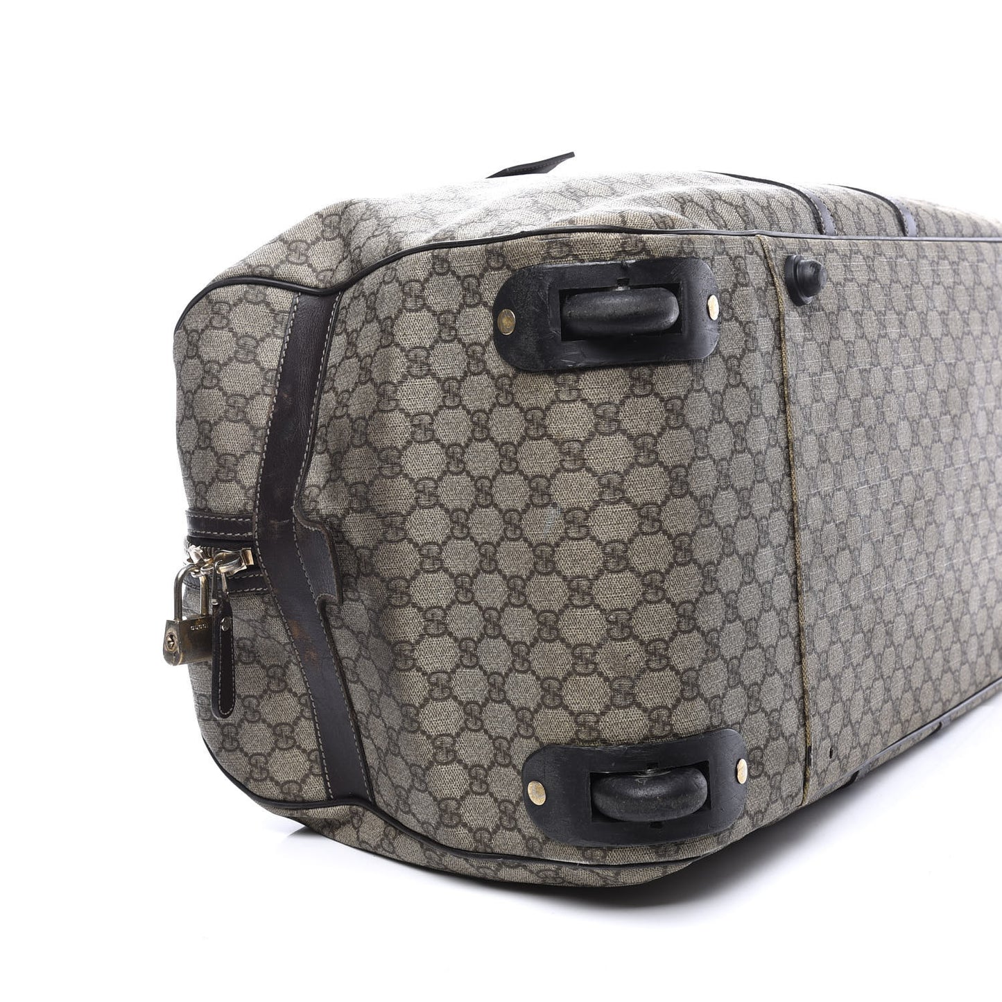 GG Plus Monogram Large Carry On Duffle Trolley Brown