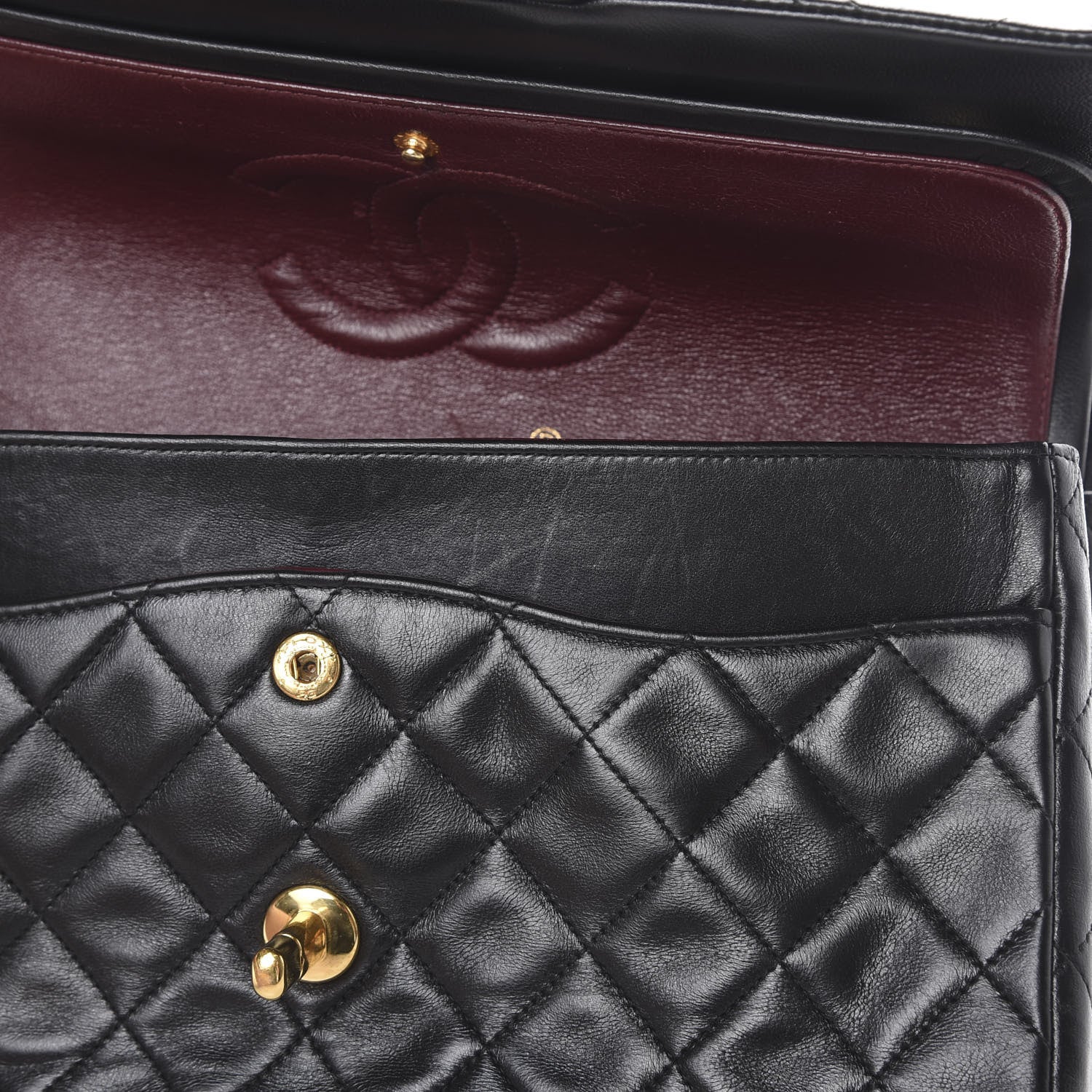 Chanel Lambskin Quilted Medium Double Flap Black 11 of 17