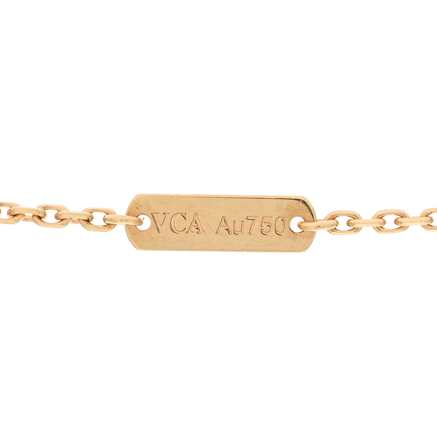 18K Yellow Gold Guilloche Vintage Alhambra Pendant Necklace