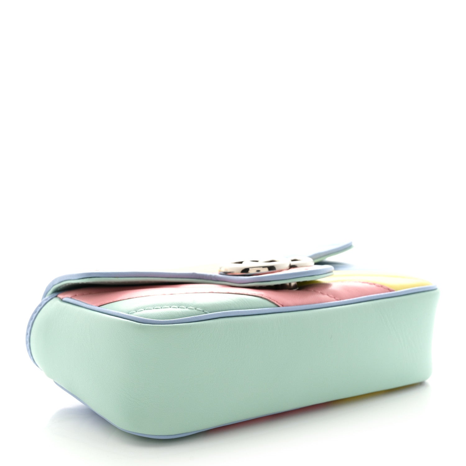 Gucci Calfskin Matelasse Diagonal Super Mini GG Marmont Shoulder Bag Multicolor Pastel 4 of 11