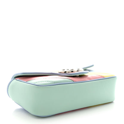 Gucci Calfskin Matelasse Diagonal Super Mini GG Marmont Shoulder Bag Multicolor Pastel 4 of 11