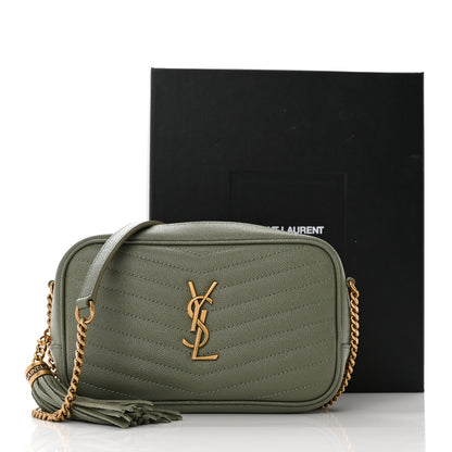 Saint Laurent Grain De Poudre Matelasse Monogram Mini Lou Camera Bag Light Sage 11 of 11