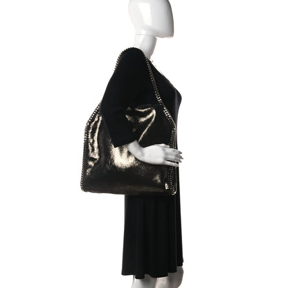 Stella McCartney Metallic Shaggy Deer Small Falabella Tote Black 3 of 9