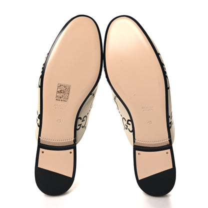 Gucci Azalea Calfskin GG Monogram Bi-Color Debossed Womens Princetown Slippers 40 Mystic White Black 5 of 9