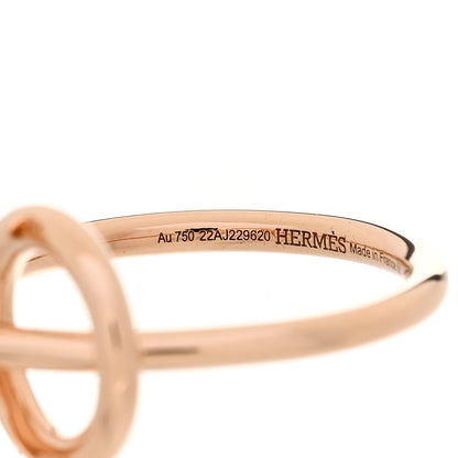 Hermes 18K Rose Gold Diamond PM Echappee Ring 56 7.5 4 of 6