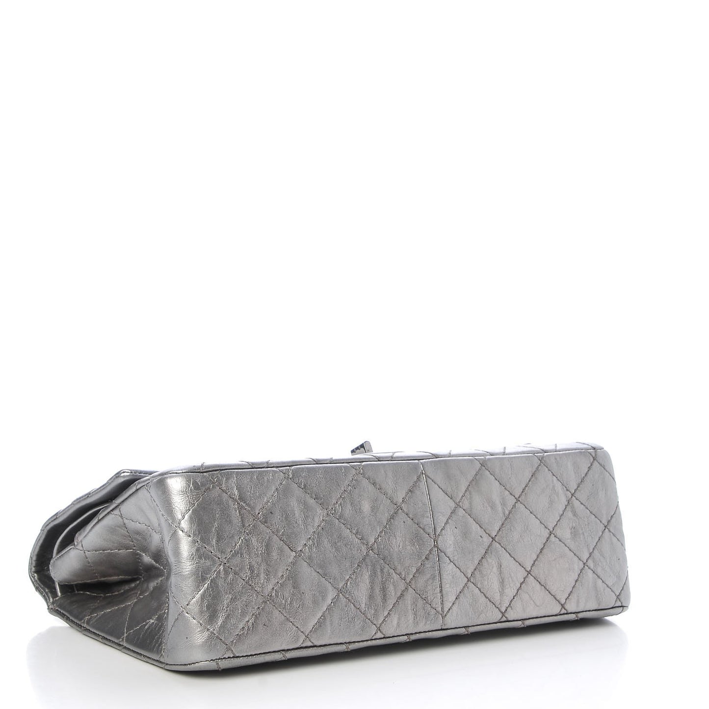 Metallic Aged Calfskin Quilted 2.55 Reissue 226 Flap Dark Silver