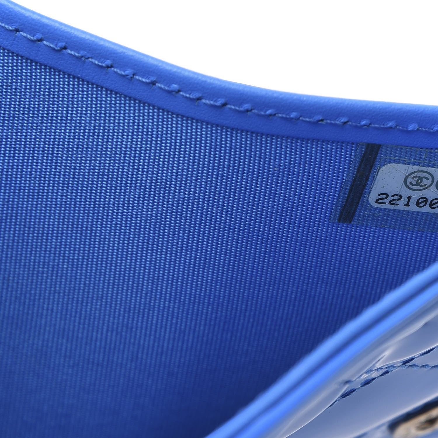 Chanel Patent Quilted Compact Boy Wallet Blue 9 of 10