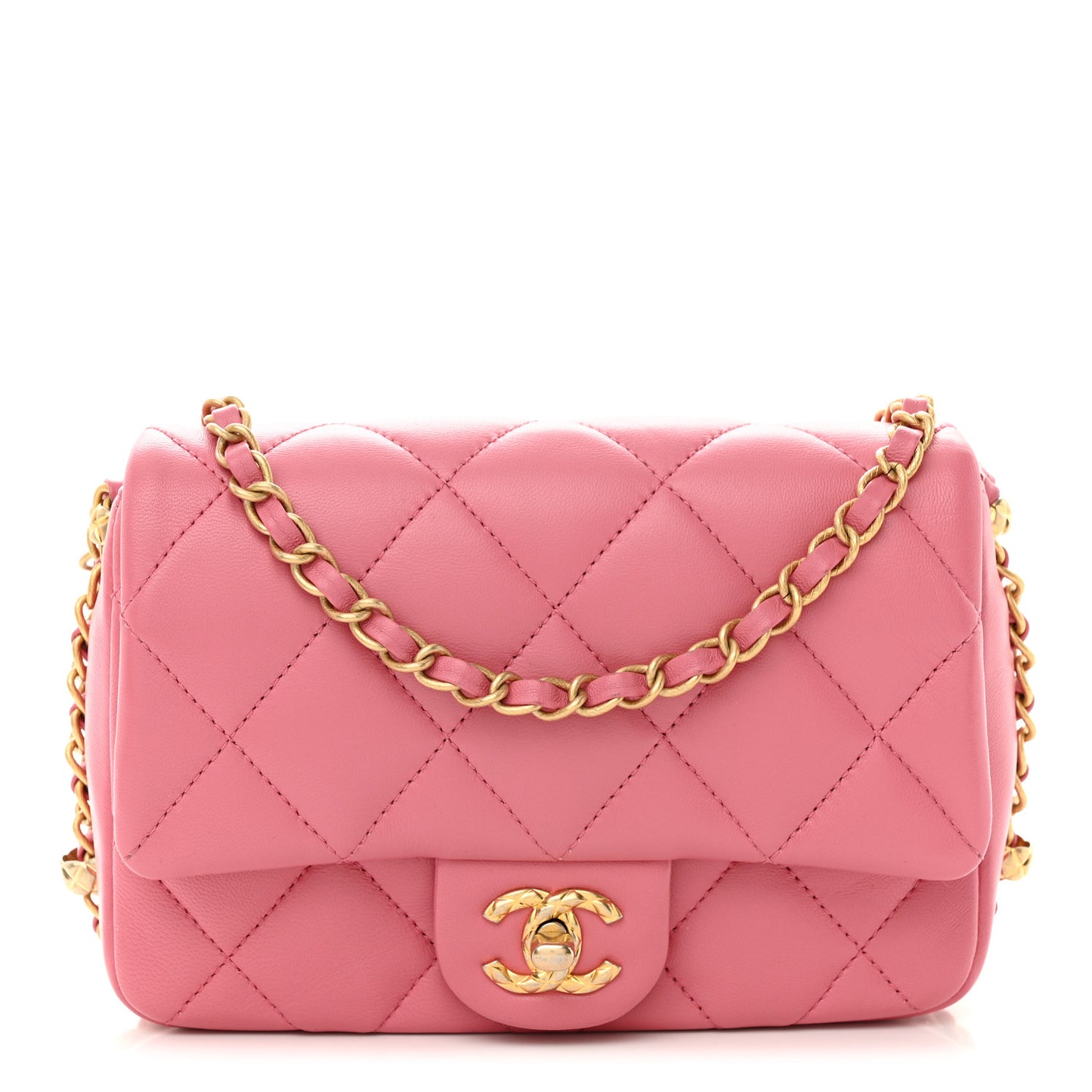 Lambskin Quilted CC Small Dynasty Flap Pink