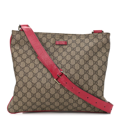 Gucci GG Supreme Monogram Medium Flat Messenger Bag Pink 1 of 14
