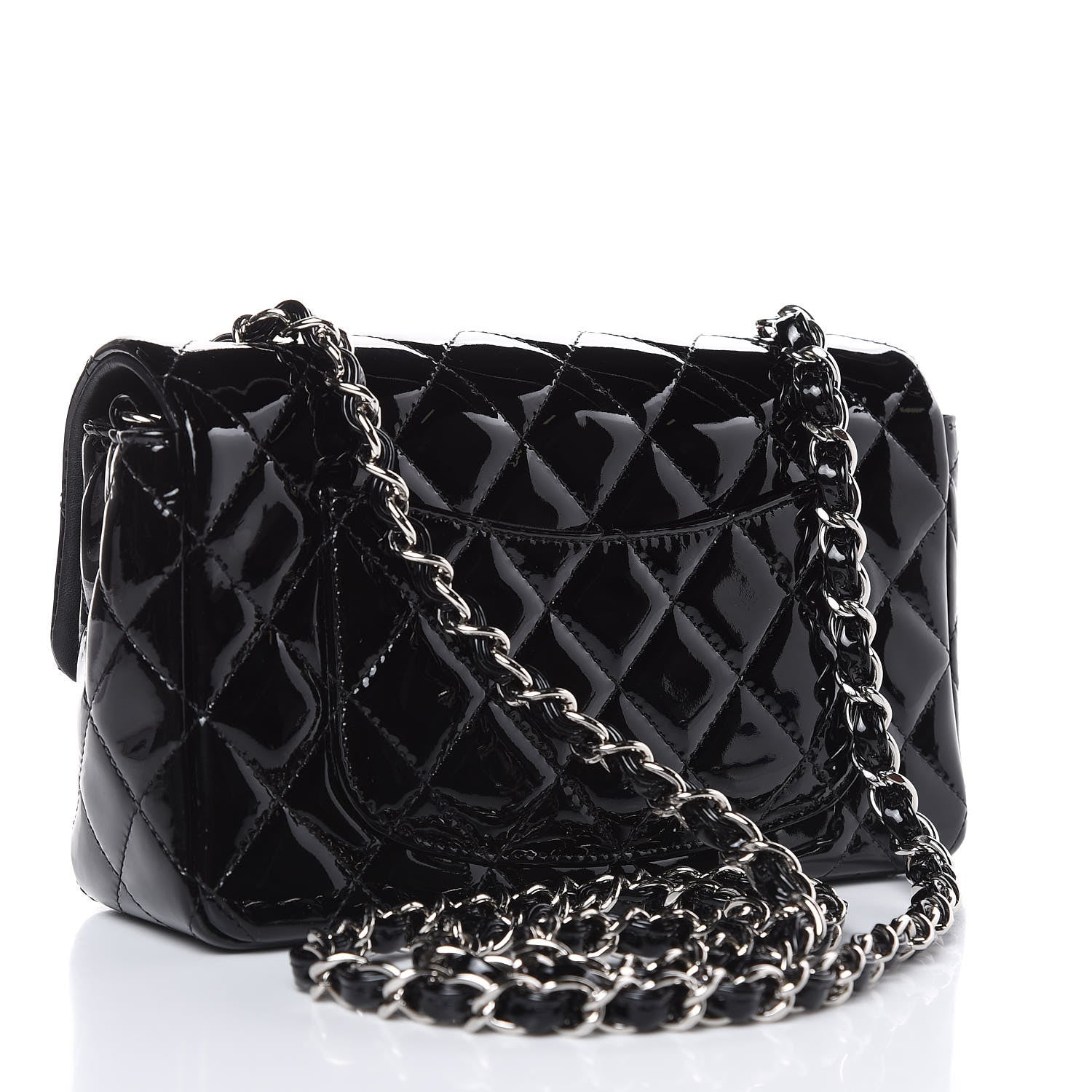 Chanel Patent Calfskin Quilted Mini Rectangular Flap Black 3 of 11