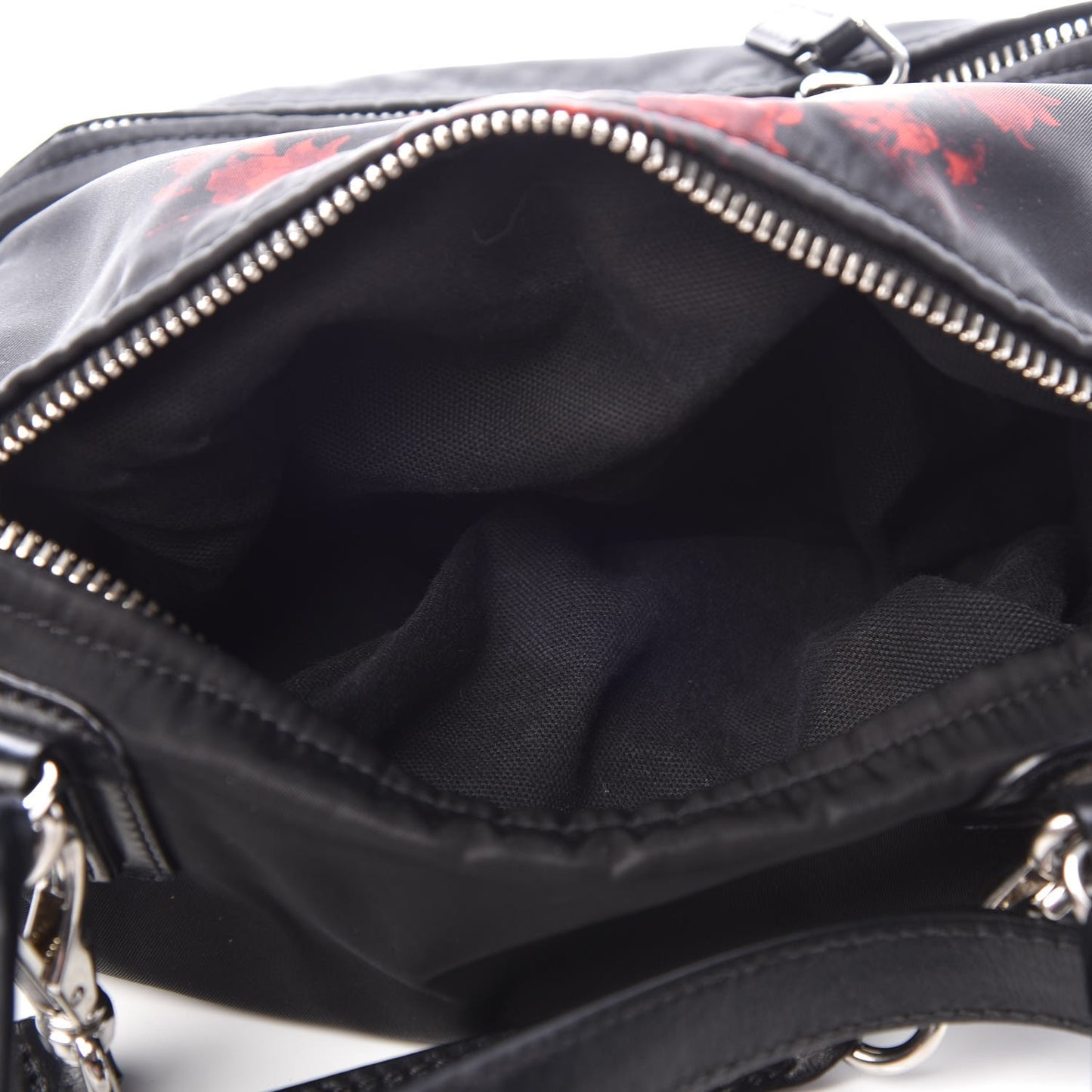 Nylon Jaguar Floral Print Small Pandora Black
