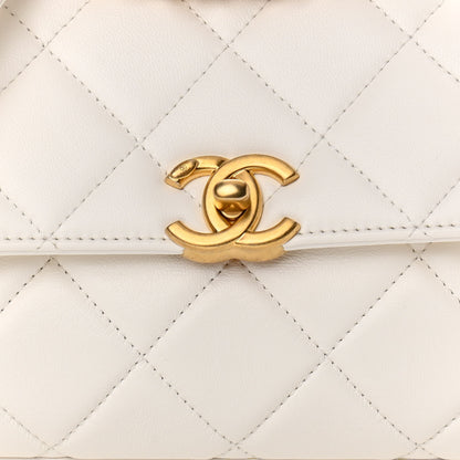 Chanel Lambskin Quilted Small CC Crystal Logo Chain Flap White 8 of 11