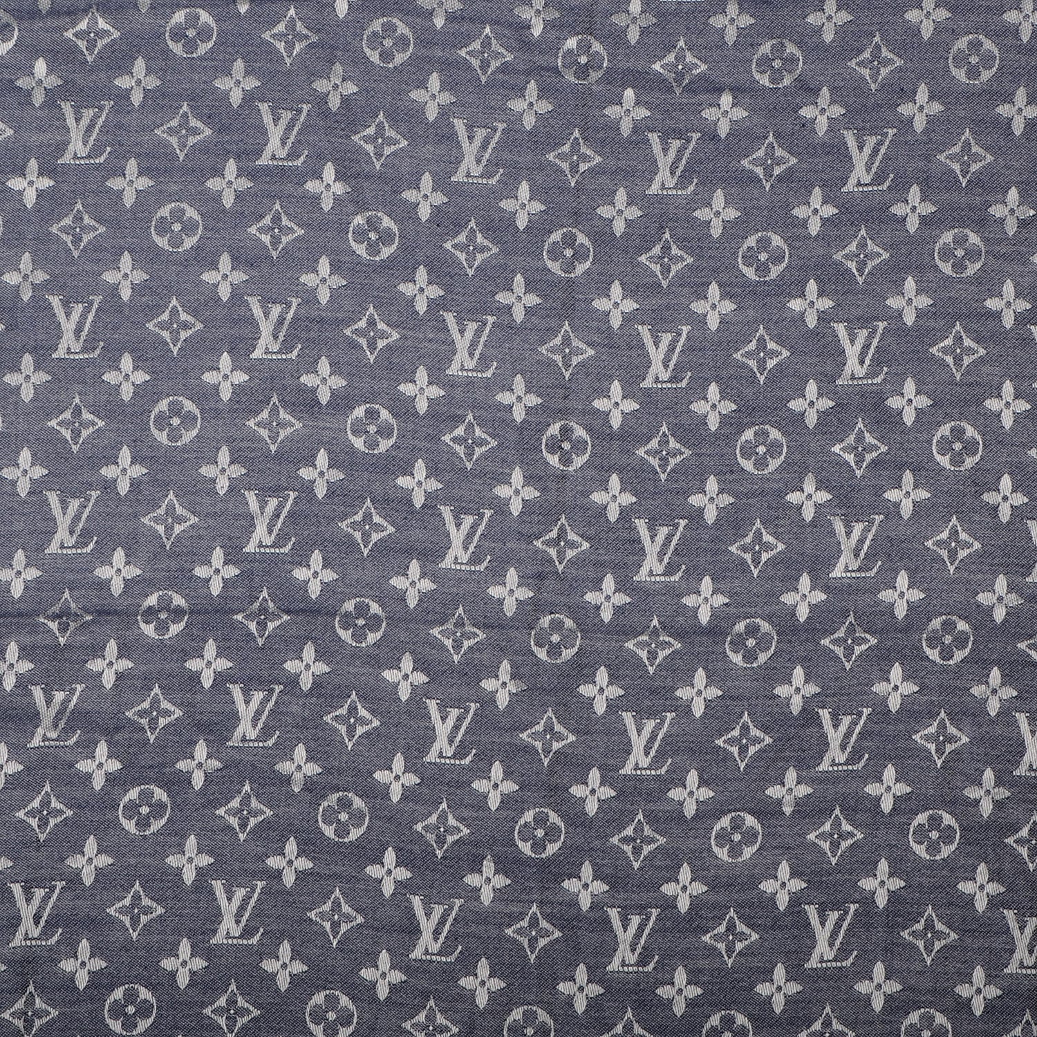 Louis Vuitton Silk Wool Monogram Denim Shawl Blue 1 of 5