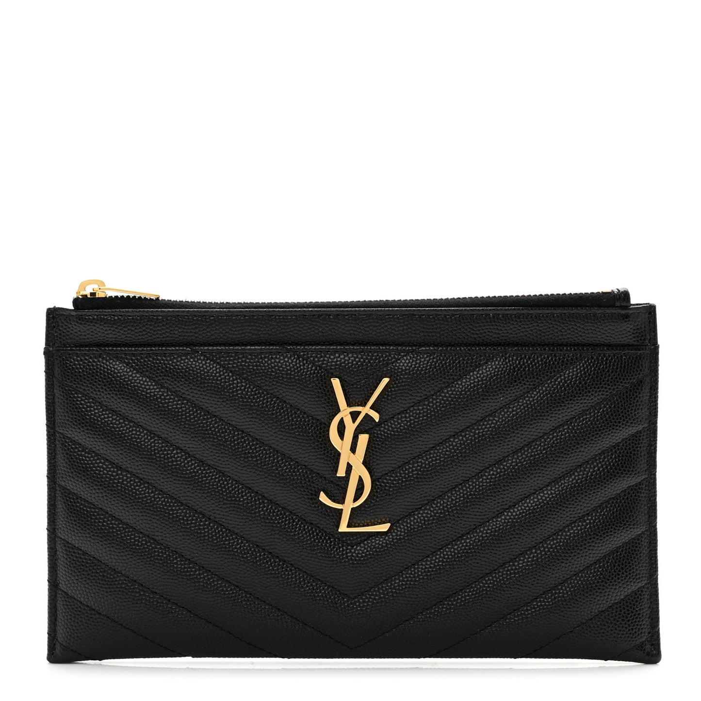 Grain De Poudre Chevron Monogram Bill Pouch Black