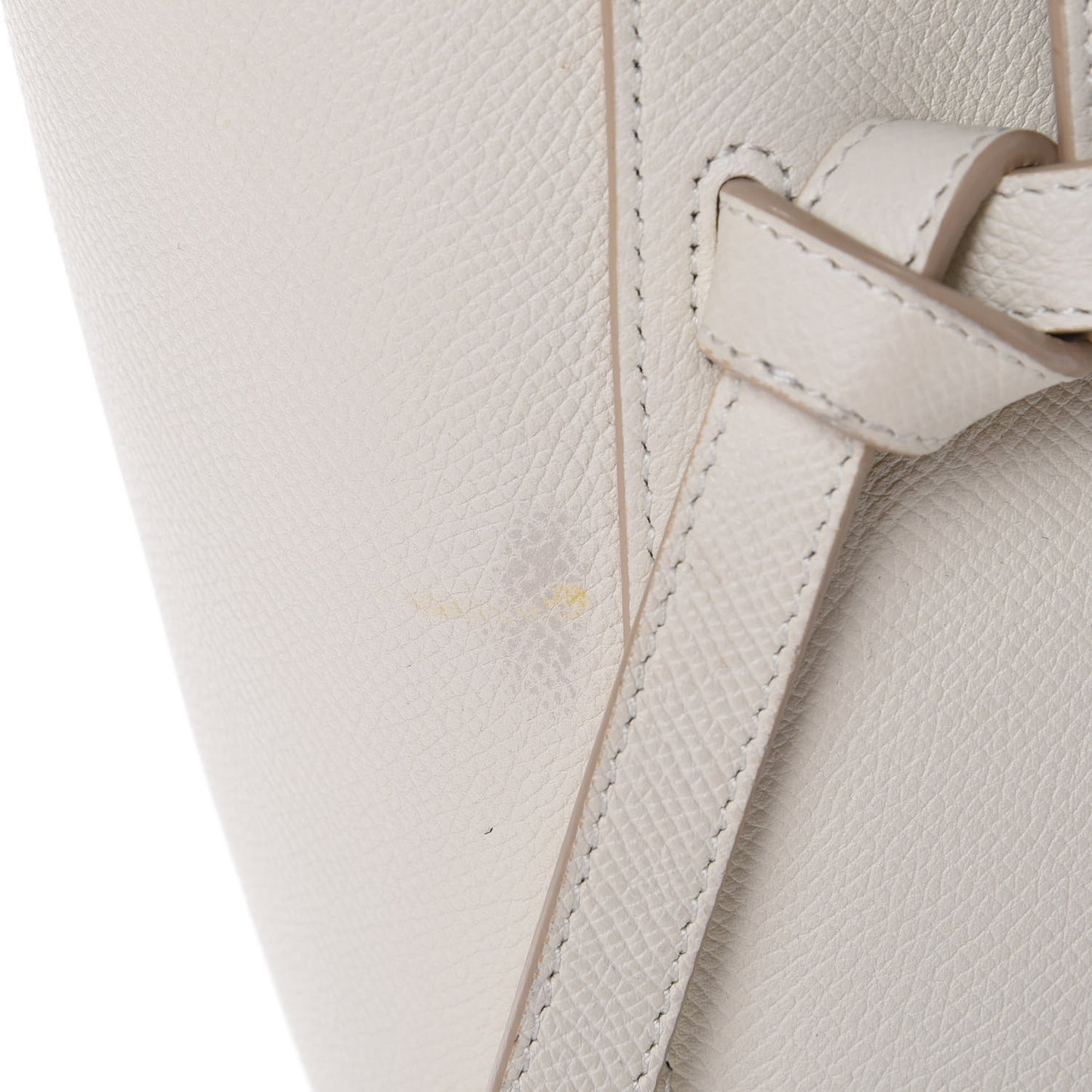 Baby Grained Calfskin Micro Belt Bag White