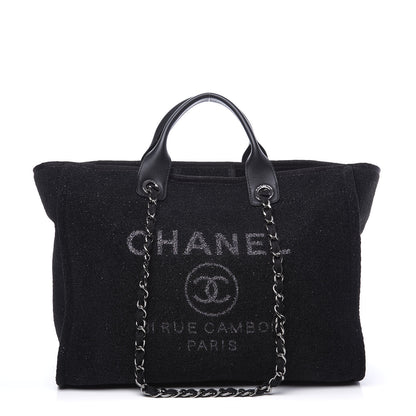 Chanel Lurex Boucle Medium Deauville Tote Black 1 of 10