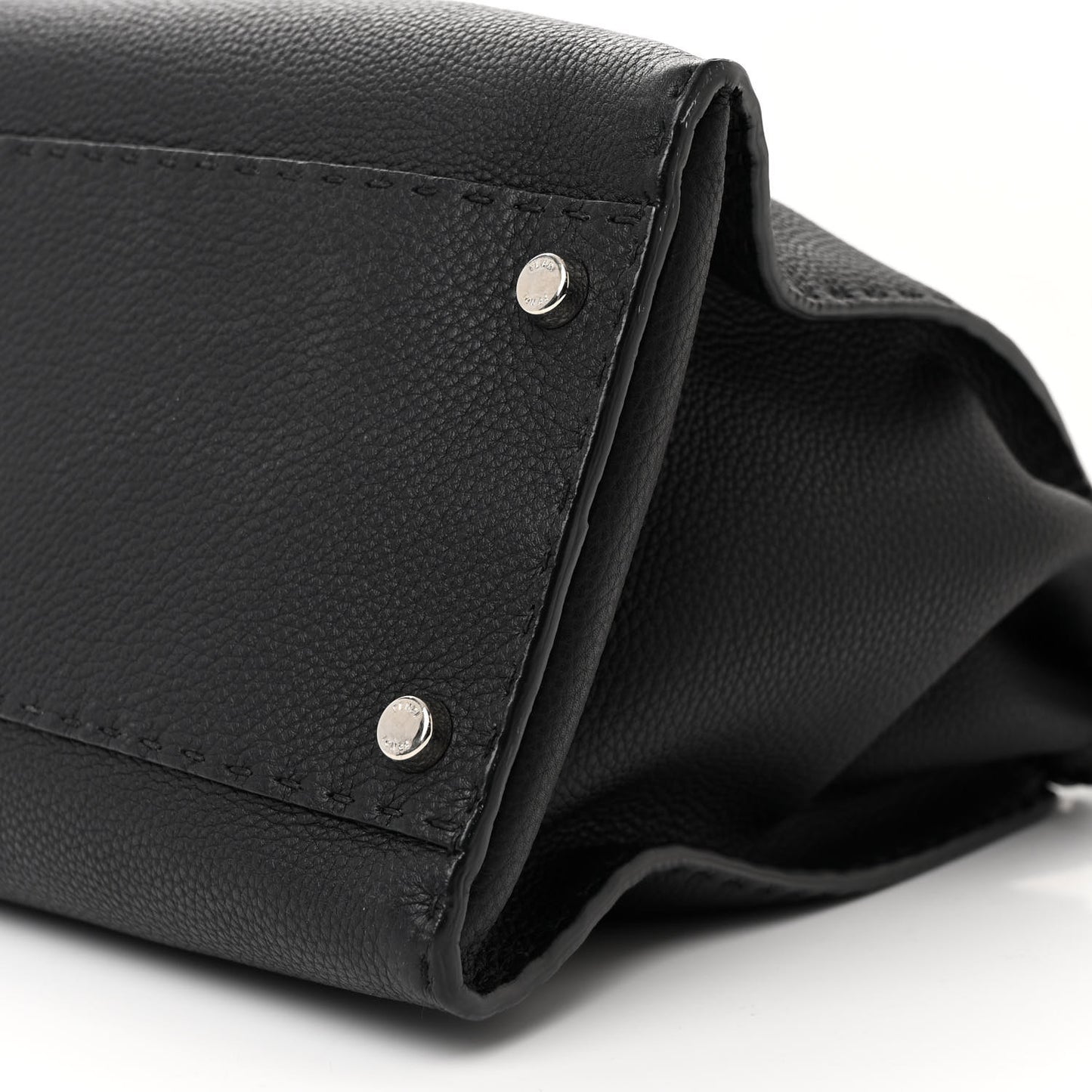 Cuoio Romano Selleria Bi-Color Large Peekaboo Iconic Satchel Black Mou