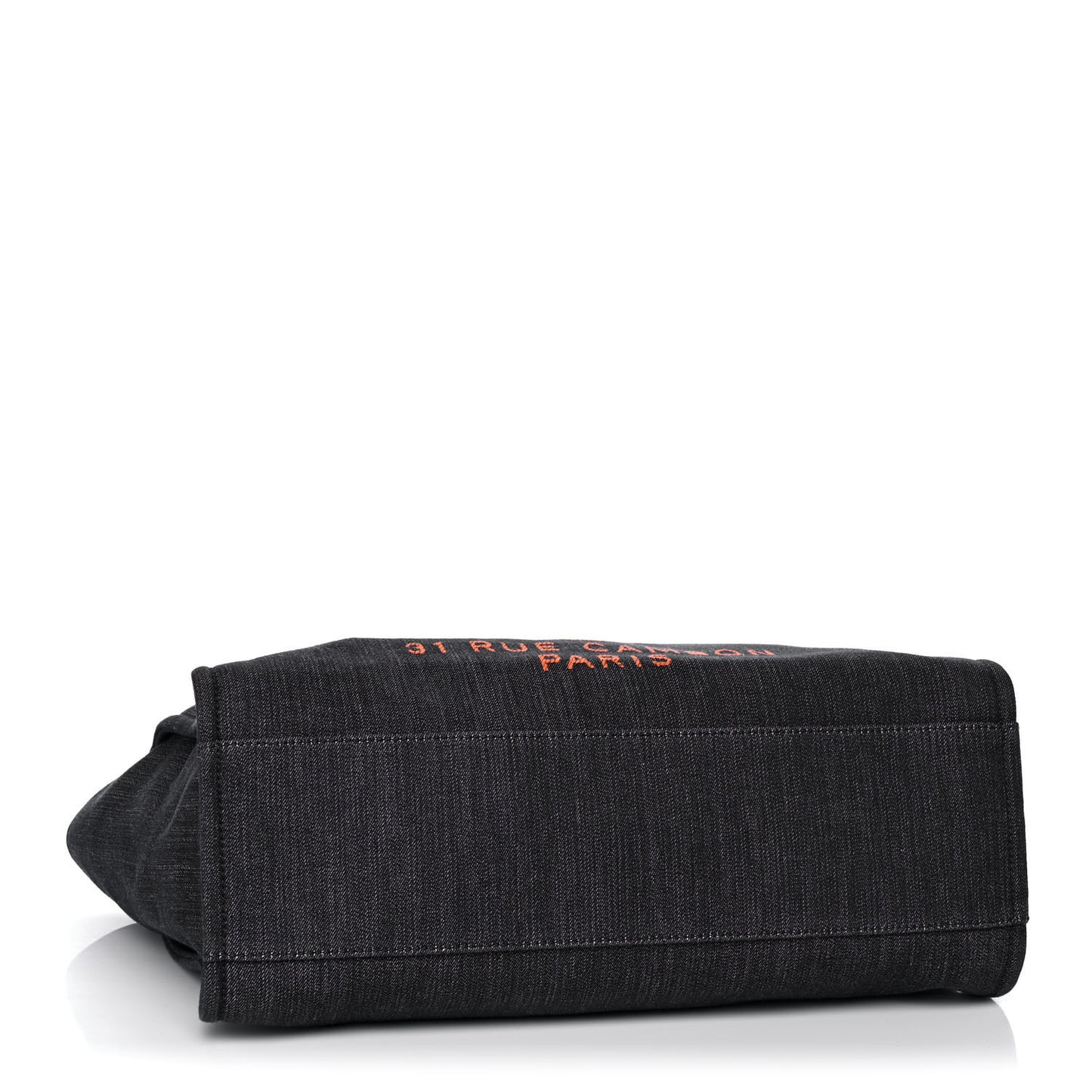 Denim Large Deauville Tote Blue Orange