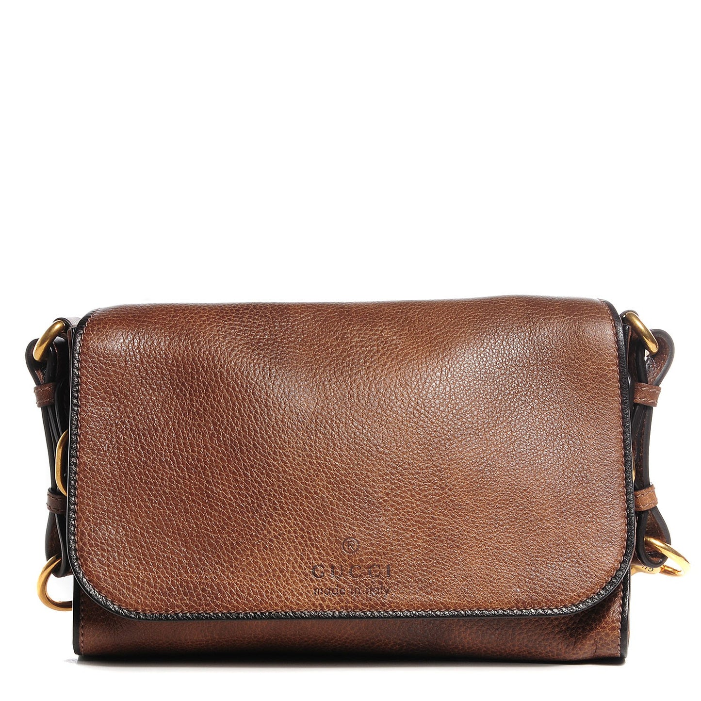Calfskin Small Harness Shoulder Bag Acero Mushroom