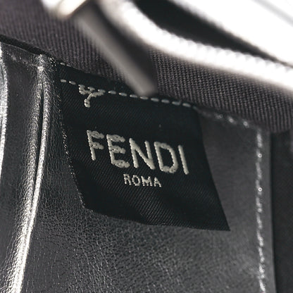 Fendi Vitello Soft Catalan Mirror F is Fendi Bi-Color FF 1974 Embossed Medium Envelope Wallet On Chain Maya Black Argento 6 of 12