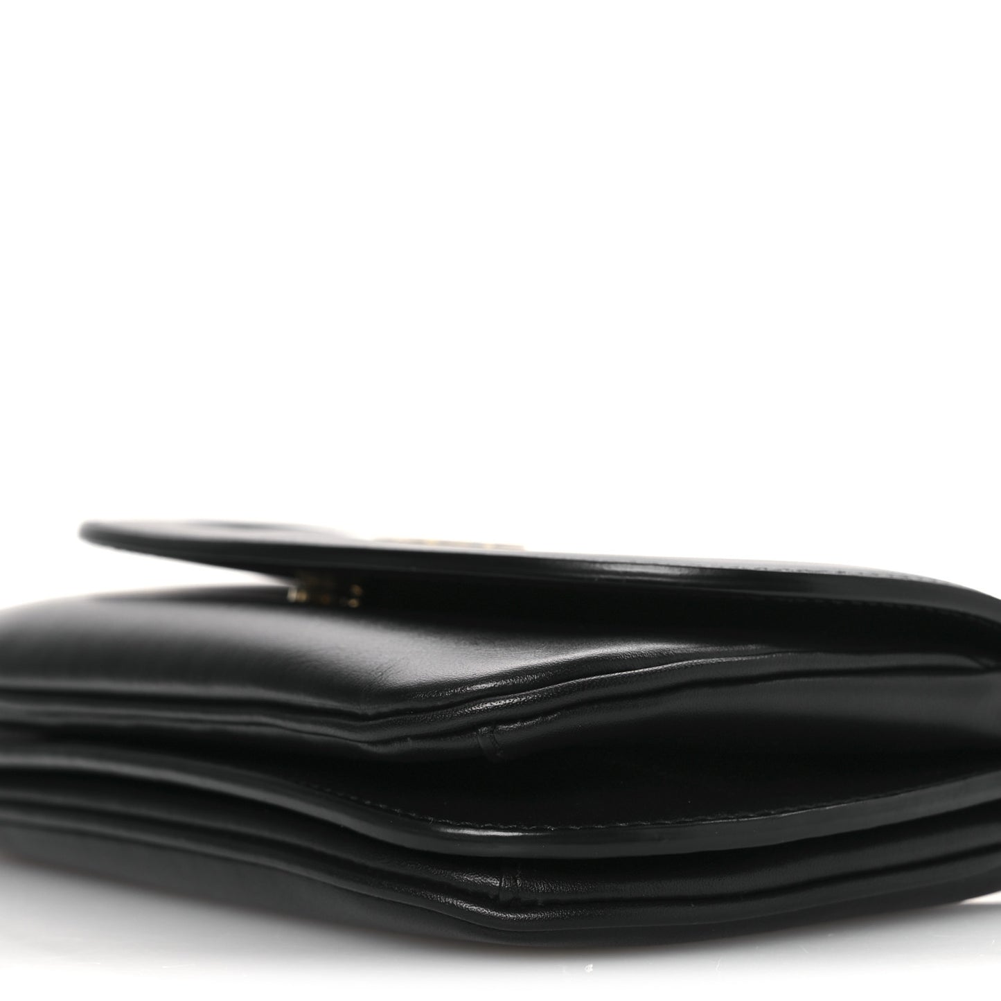 Smooth Calfskin Small Charlie Shoulder Bag Black