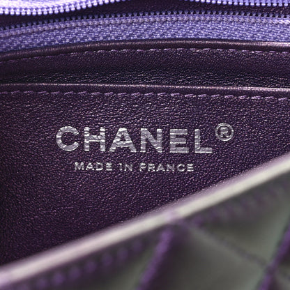 Chanel Iridescent Lambskin Quilted Mini Rectangular Flap Dark Purple 6 of 14