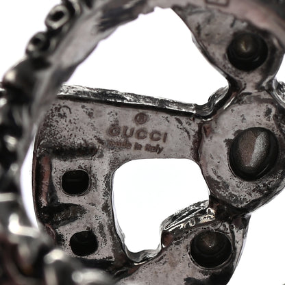 Gucci Crystal Double G Ring 7.5 Aged Silver 4 of 4