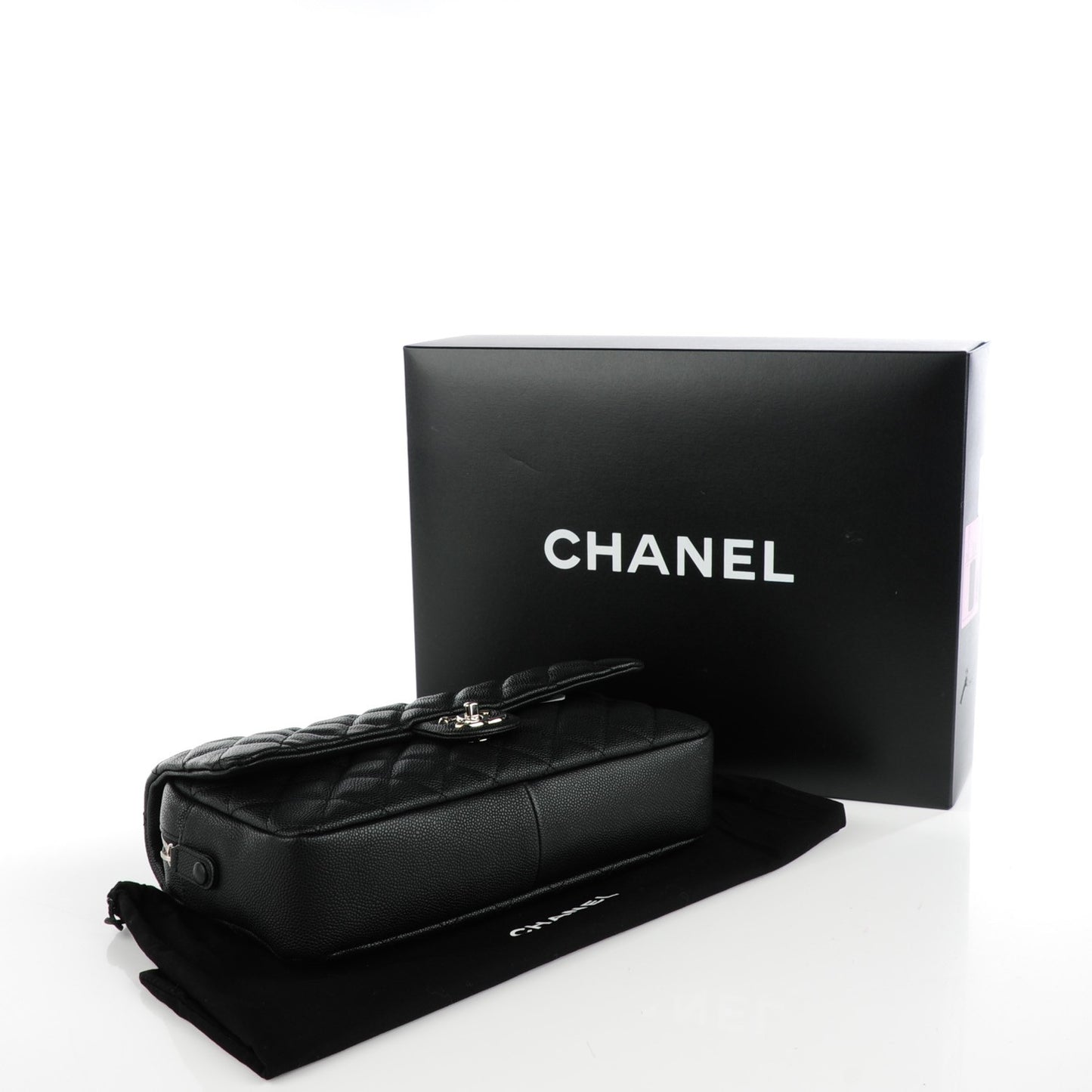 Caviar Quilted Jumbo Easy Flap Black