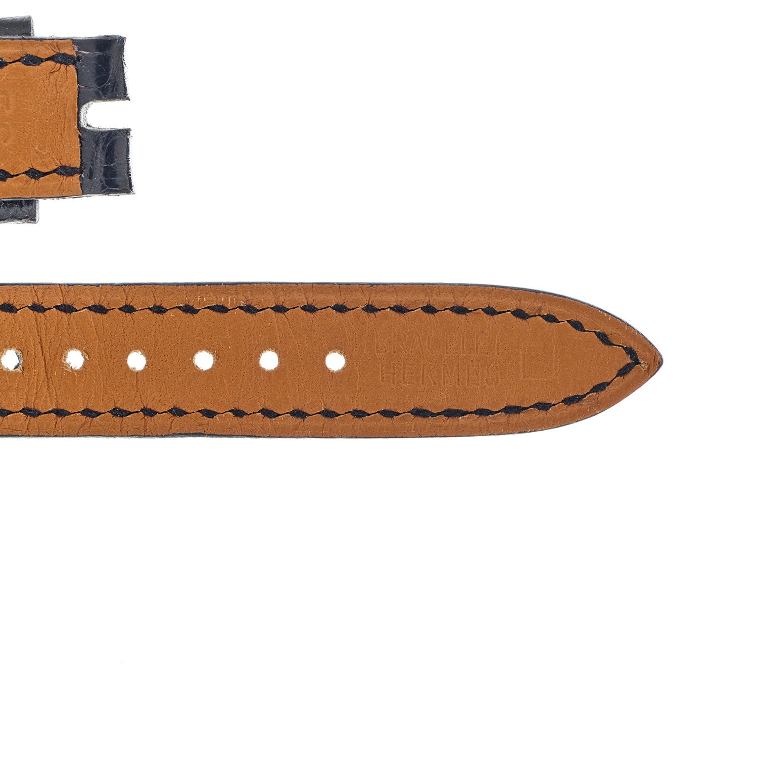 Hermes Shiny Alligator Heure H Hour Watch Strap Black 5 of 5
