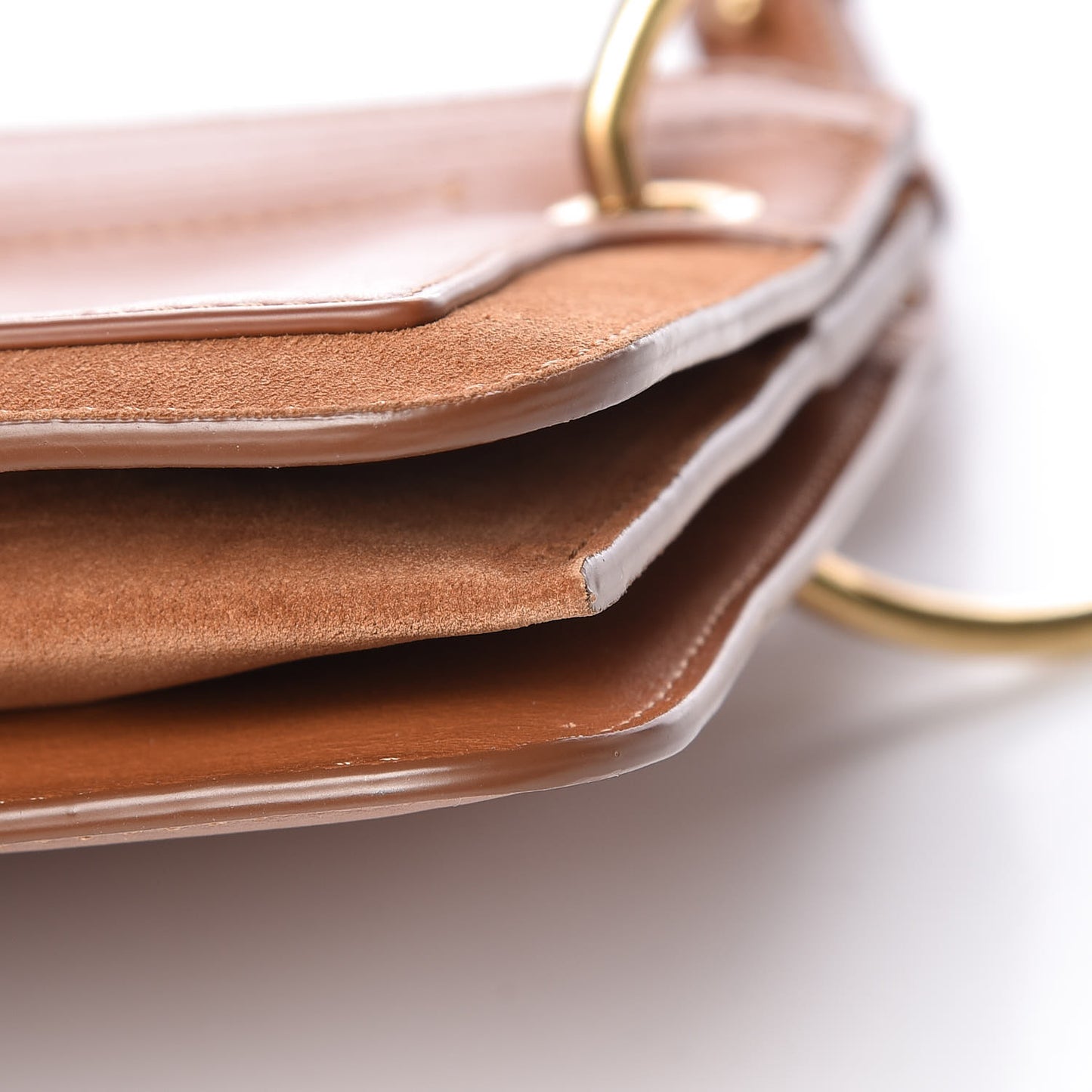 Calfskin Suede Small Roy Bag Caramel