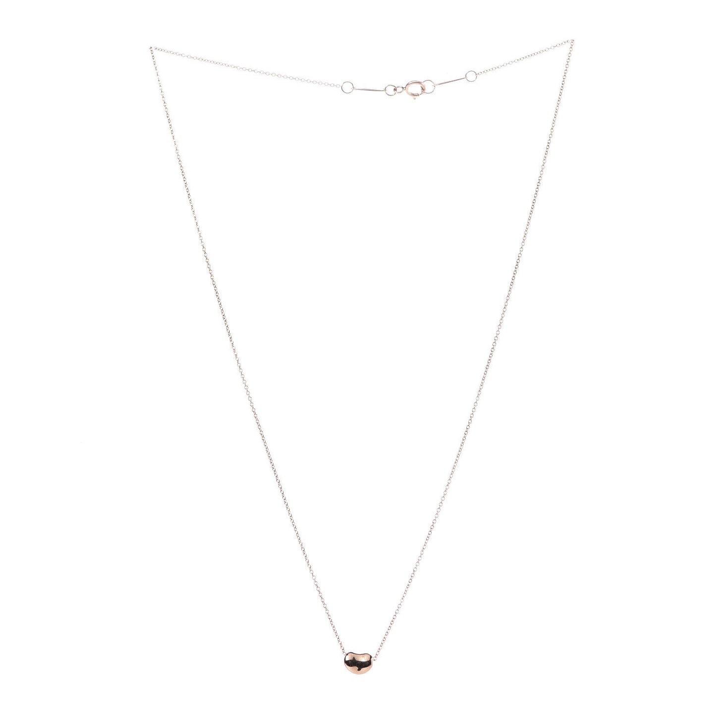 18K Rose Gold 7mm Elsa Peretti Bean Pendant Necklace