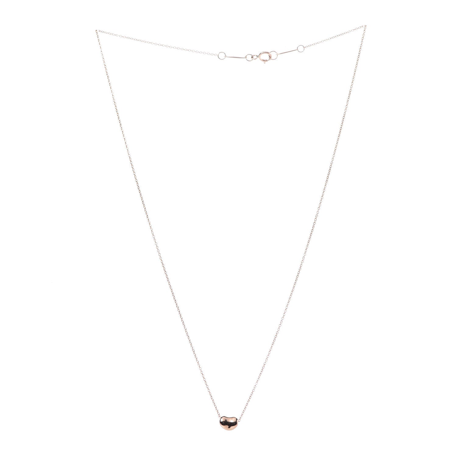 Tiffany 18K Rose Gold 7mm Elsa Peretti Bean Pendant Necklace 3 of 8