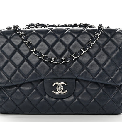 Chanel Lambskin Quilted Jumbo Single Flap Navy 7 of 11