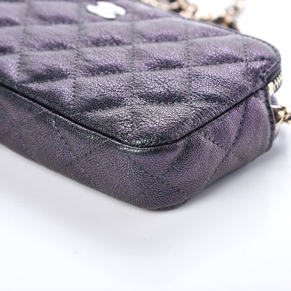 Chanel Iridescent Caviar Quilted Clutch With Chain Black 6 of 12