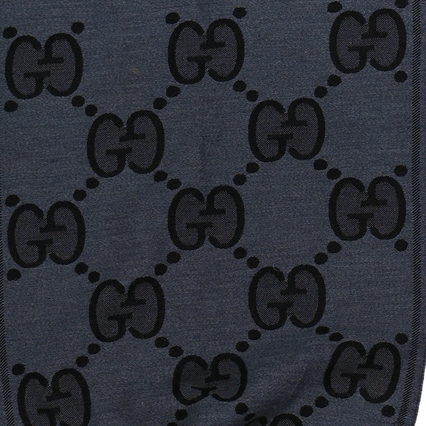 Wool Jacquard Monogram Jumbo GG Nest Mel Scarf Lead Black